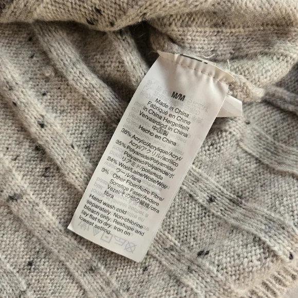 Madewell Donegal Evercrest Oatmeal Rollneck Wool Blend Turtleneck Sweater - Picture 3 of 9